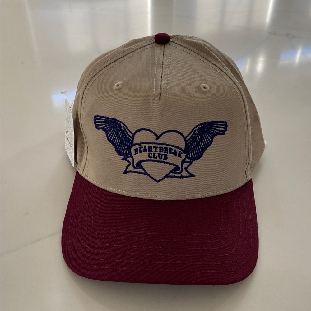 Free People 🖤 Heartbreak Club Cap with Burgundy Brim